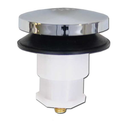 KISSLER Tub Drain Stopper, 1-1/4 in Overall Dia, Fits 1-3/16 in Max Drain Size, Toe Touch, Plastic
