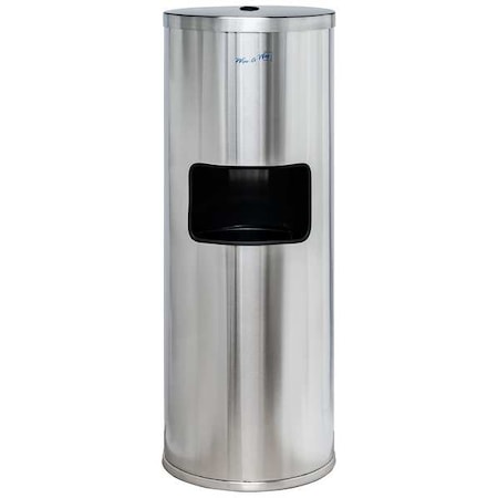 WIPE-A-WAY Wet Wipe Dispenser, SS, 35 3/4 in H, Silver