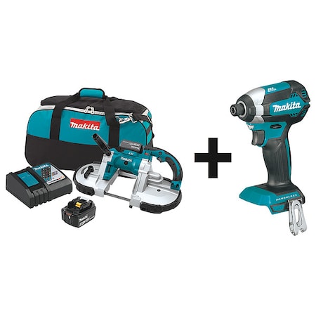 MAKITA Cordless Combination Kit, 18V DC, 44 7/8 in Blade Length