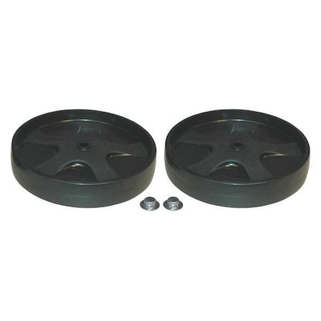 RUBBERMAID COMMERCIAL Rollout Wheel/Push Cap , 3 in H, 8 in Dia, 8 in L, 2PK