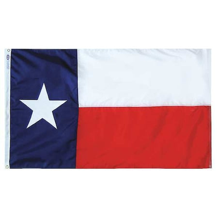 ANNIN FLAGMAKERS State Flag, Texas, 6ftH x 10ftW, 2-Ply Poly