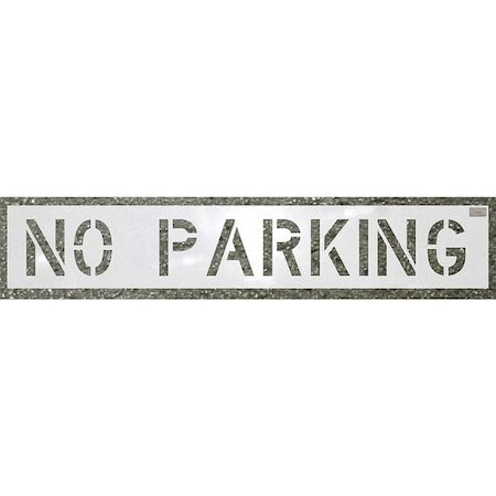 C.H. HANSON Stencil, No Parking, 12 in Character Height, Highway Gothic Font, Polyethylene, White, 1 Pieces