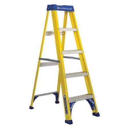 LOUISVILLE 5 ft Fiberglass Stepladder, 250 lb Capacity