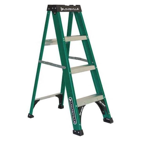 LOUISVILLE 4 ft Fiberglass Stepladder, 225 lb Capacity