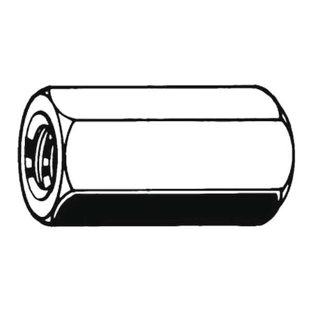 N/A Coupling Nut, M8-1.25, Steel, Zinc Plated, 24 mm Lg, 13 mm Hex Wd, 100 PK