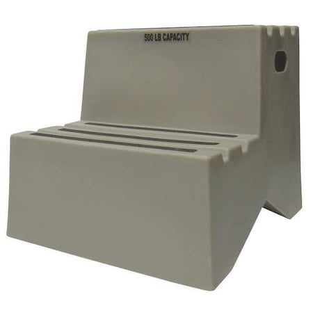 DPI Box Step, 2 Steps, 500 lb Load Capacity, 19 1/2 in Overall Height, Plastic, Gray