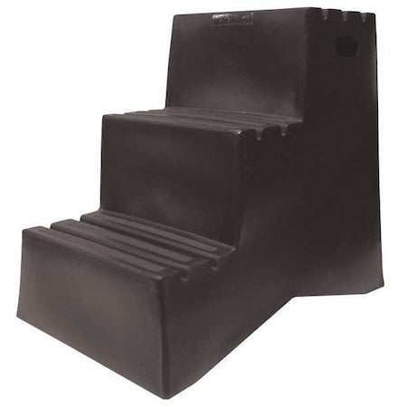 DPI Box Step, 3 Steps, 500 lb Load Capacity, 29 1/2 in Overall Height, Plastic, Black