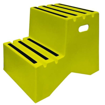 DPI Box Step, 2 Steps, 500 lb Load Capacity, 19 1/2 in Overall Height, Plastic, Yellow