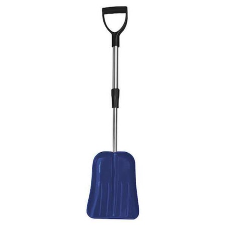 WESTWARD Snow Shovel, 9 1/2 in W x Plastic Blade, 18-1/2 in to 27 in L Aluminum Handle