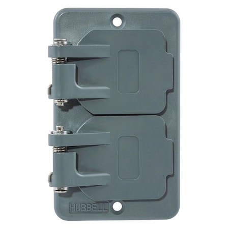 HUBBELL WIRING DEVICE-KELLEMS Weatherproof Cover, 1 Gang, Thermoplastic Elastomer, Duplex Receptacle Cover Type