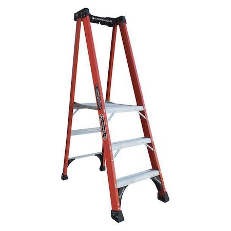 LOUISVILLE 5 ft 8 in Fiberglass Platform Stepladder, 375 lb Capacity