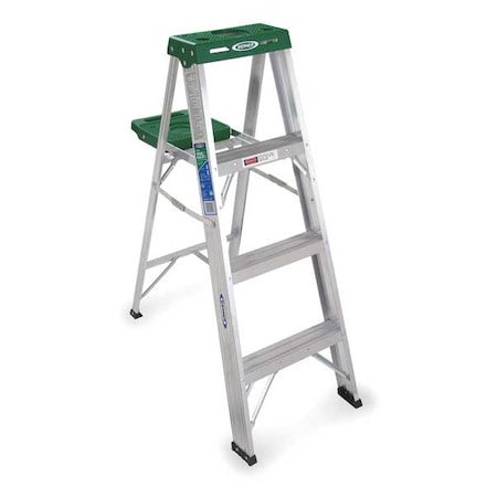 WERNER 4 ft Aluminum Stepladder, 225 lb Capacity