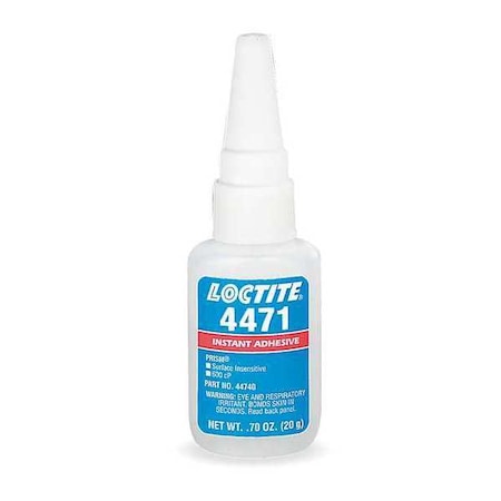 LOCTITE Instant Adhesive, 4471 Series, Clear, 0.7 oz, Bottle
