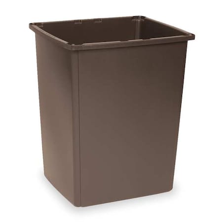 RUBBERMAID COMMERCIAL Glutton(R) 56 gal Square Outdoor Can, Brown, None, Plastic, 22 3/4 in