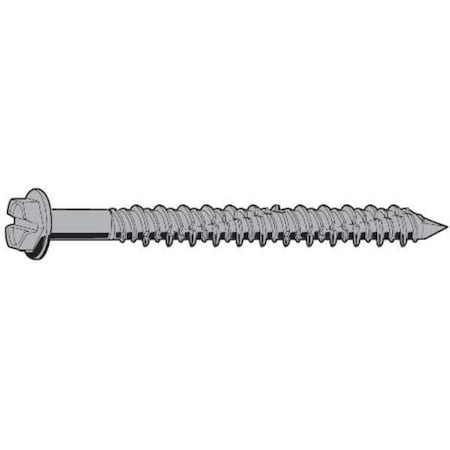 N/A Concrete Screw, 1/4" Dia., Flat, 3 3/4 in L, Steel Blue Ruspert, 100 PK