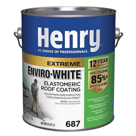 HENRY Elastomeric Roof Coating, 1 gal, Pail, White