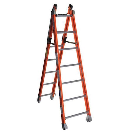 WERNER Multipurpose Ladder, Extension Ladder, Stepladder Configuration, 12 ft, Fiberglass