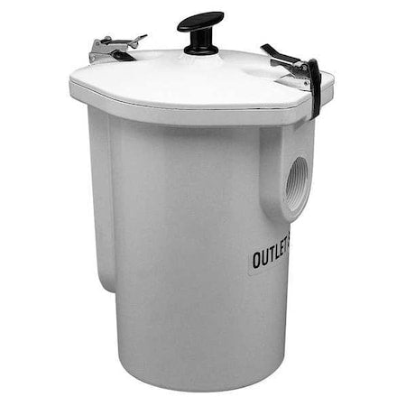 ZURN 1-1/2 " Dia., Sediment Bucket, Screen: PVC; Handle: ABS; Latches: Stainless Steel