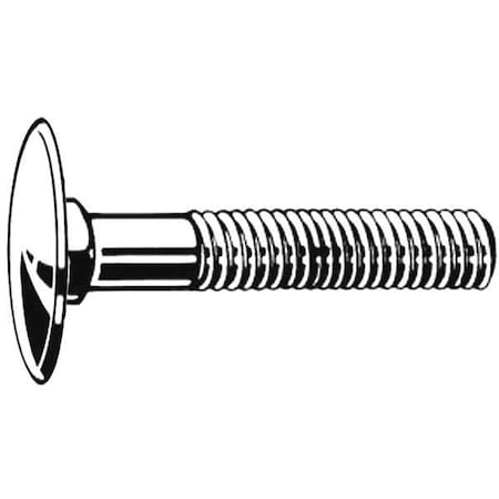 N/A Step Bolt, 3/8"-16 Thrd Sz, 2 in L, Steel, Plain Finish, 50 PK
