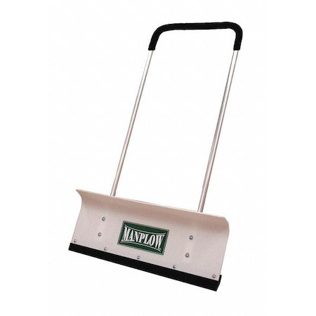 MANPLOW Snow Shovel, 32 in W x Plastic Blade, 48 in L Aluminum Handle