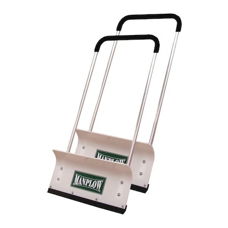 MANPLOW Snow Shovel, 24 in W x Plastic Blade, 48 in L Aluminum Handle