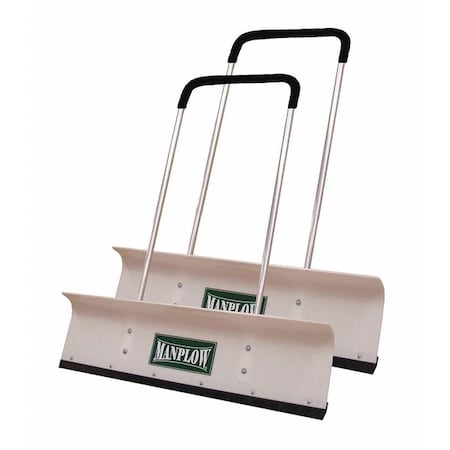 MANPLOW Snow Shovel, 42 in W x Plastic Blade, 48 in L Aluminum Handle