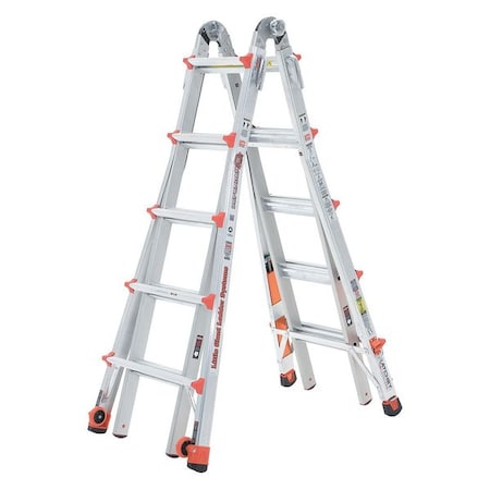 LITTLE GIANT LADDERS Multipurpose Ladder, 19 ft, Aluminum, 300 lb Load Capacity