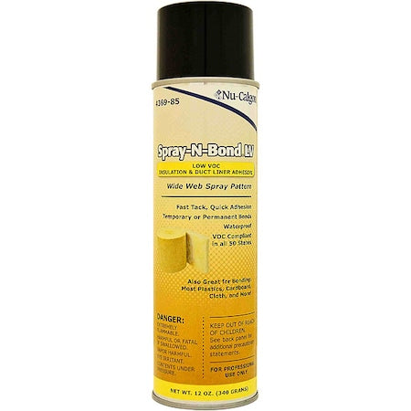NU-CALGON Spray Adhesive, Spray-N-Bond Series, White, 8.6 oz, Cartridge