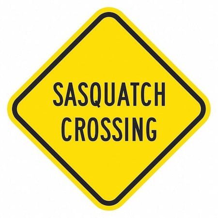 LYLE Sasquatch Crossing Traffic Sign, 12 in H, 12 in W, Aluminum, Diamond, English, T1-1595-DG_12x12