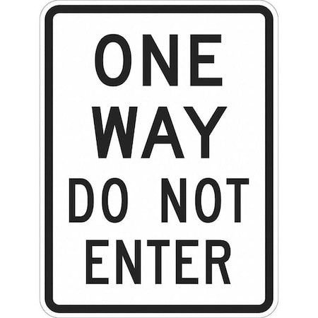 LYLE One Way Traffic Sign, 18 in H, 12 in W, Aluminum, Vertical Rectangle, English, T1-1017-EG_12x18