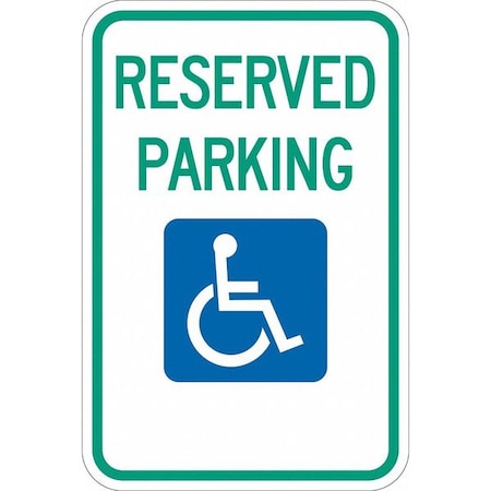 LYLE Handicap Parking Sign, 24"H, 18"W, Alum, T1-1001-HI_18x24