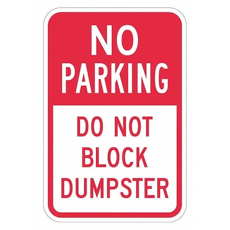 LYLE Dumpster No Parking Sign, 18" x 12, T1-1731-DG_12x18
