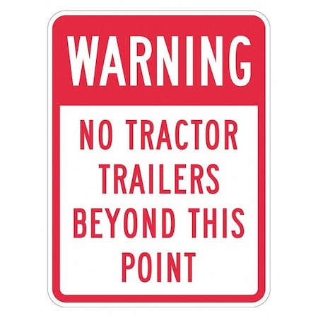 LYLE No Trucks Traffic Sign, 18 in H, 12 in W, Aluminum, Vertical Rectangle, English, T1-1434-EG_12x18