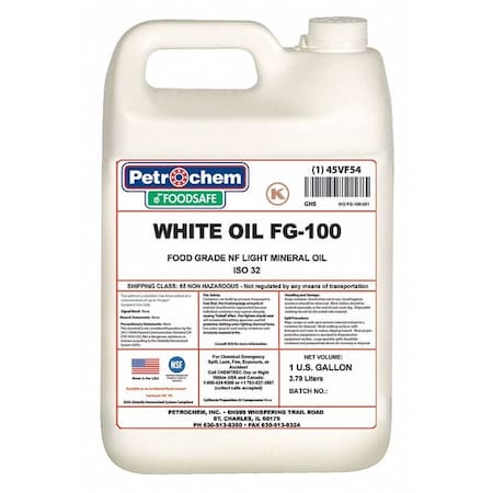 PETROCHEM Mineral Hydraulic Oil, Food Grade, ISO 100, 1 Gal.