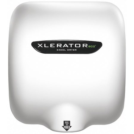 EXCEL DRYER Automatic Hand Dryer, 10 sec Dry, 68 to 77, 110 to 120V AC, White, Epoxy Enamel