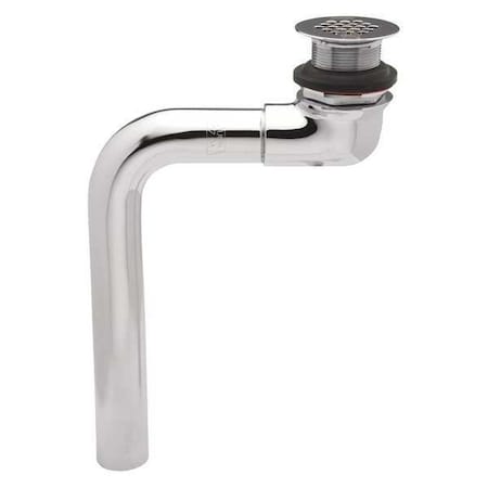 ZURN Sink Drain W/ Flat Stainer, 1-1/4 in Dia x 2-9/16 in H, Threaded, Brass/Chrome