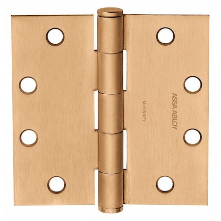 MCKINNEY Butt Hinge, Steel, Flush Mounting, 1 7/16 in Leaf W x 3 1/2 in Leaf H, Satin Bronze