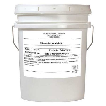 VIBRA-TITE Anti-Seize, General Purpose, Pail, 5 gal, Aluminum Base, 1800 Degrees F Max Op Temp, Paste