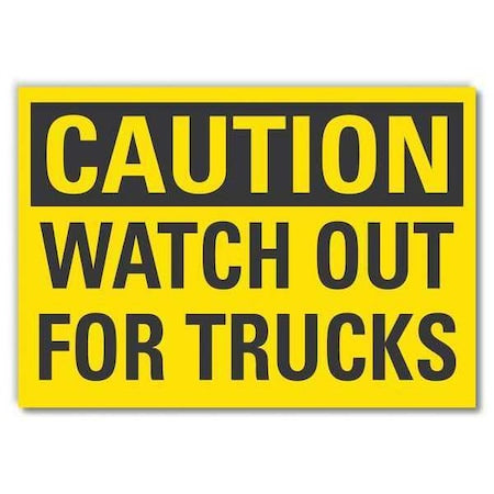 LYLE Lift Truck Traffic Caution Reflective Label, 7 in H, 10 in W, , English, LCU3-0266-RD_10x7