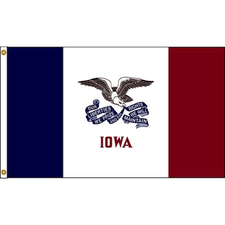 ANNIN FLAGMAKERS Iowa Flag, 4x6 Ft, Nylon