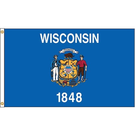 ANNIN FLAGMAKERS Wisconsin Flag, 4x6 Ft, Nylon