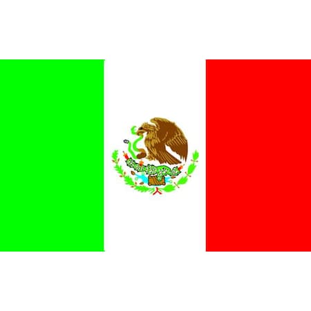 ANNIN FLAGMAKERS Mexico Flag, 5x8 Ft, Nylon