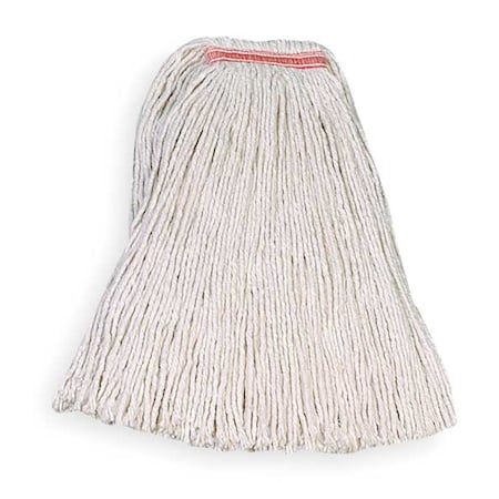 RUBBERMAID COMMERCIAL 1 in String Wet Mop, 32 oz Dry Wt, Slide On Connection, Cut-End, White, Cotton