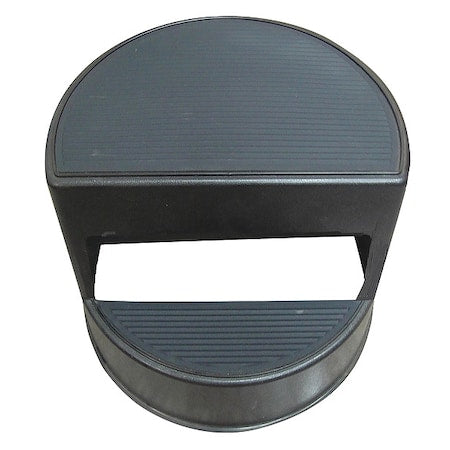 N/A Round Office Stool, 2 Steps, 350 lb Load Capacity, 13 1/2 in Overall Height, Plastic, Black
