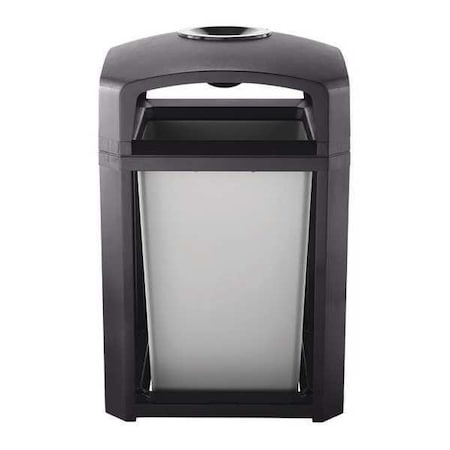 RUBBERMAID COMMERCIAL Landmark Series(R) 35 gal Square Outdoor Can, Sable, None, Plastic, 26 in