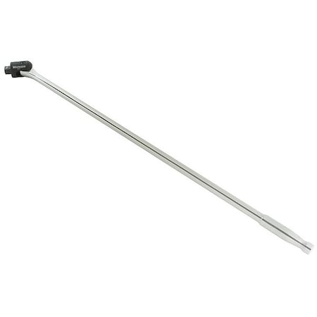 WESTWARD Breaker Bar, 1/2 in Drive Size, Flexible Head, 18 in Overall Length, Smooth Grip, Alloy Steel