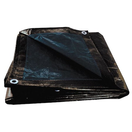 N/A Standard Duty Tarp, 23 ft 10 in x 39 ft 4 in, 5.1 Mil, Brown/Black, Polyethylene
