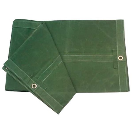 N/A Heavy Duty Tarp, 19 ft 6 in x 29 ft 6 in, 30 Mil, Olive Green, Cotton Canvas