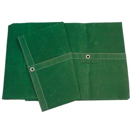 N/A Standard Duty Tarp, 9 ft 6 in x 19 ft 6 in, 20 Mil, Green, Cotton Canvas
