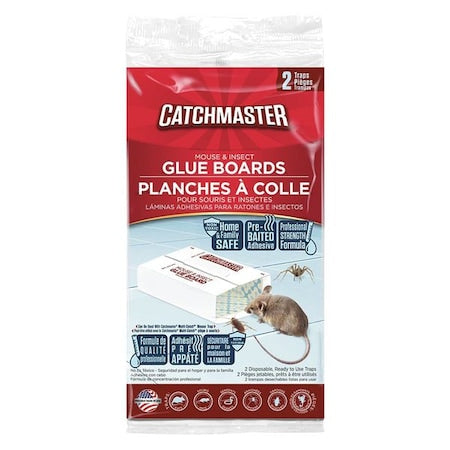 CATCHMASTER Glue Trap, 8-1/2 In. L, 5-1/4 In. W, PK2